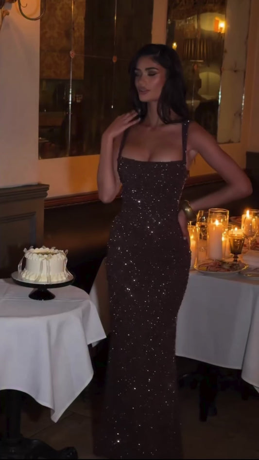 ByScandi Maxi Dress - Brown Sparkle